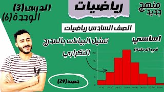 ‪رياضيات الصف السادس الدرس الثالث الوحدة السادسة تمثيل البيانات بالمدرج التكراري  الترم الاول ٢٠٢٤