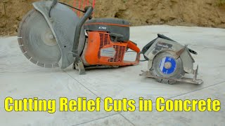 Garage Build #17 - Cutting Relief Cuts in Concrete