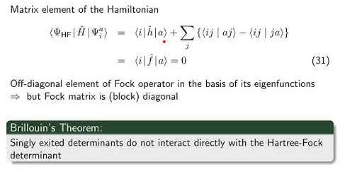 VK 20 Hartree Fock 4: Brillouin theorem