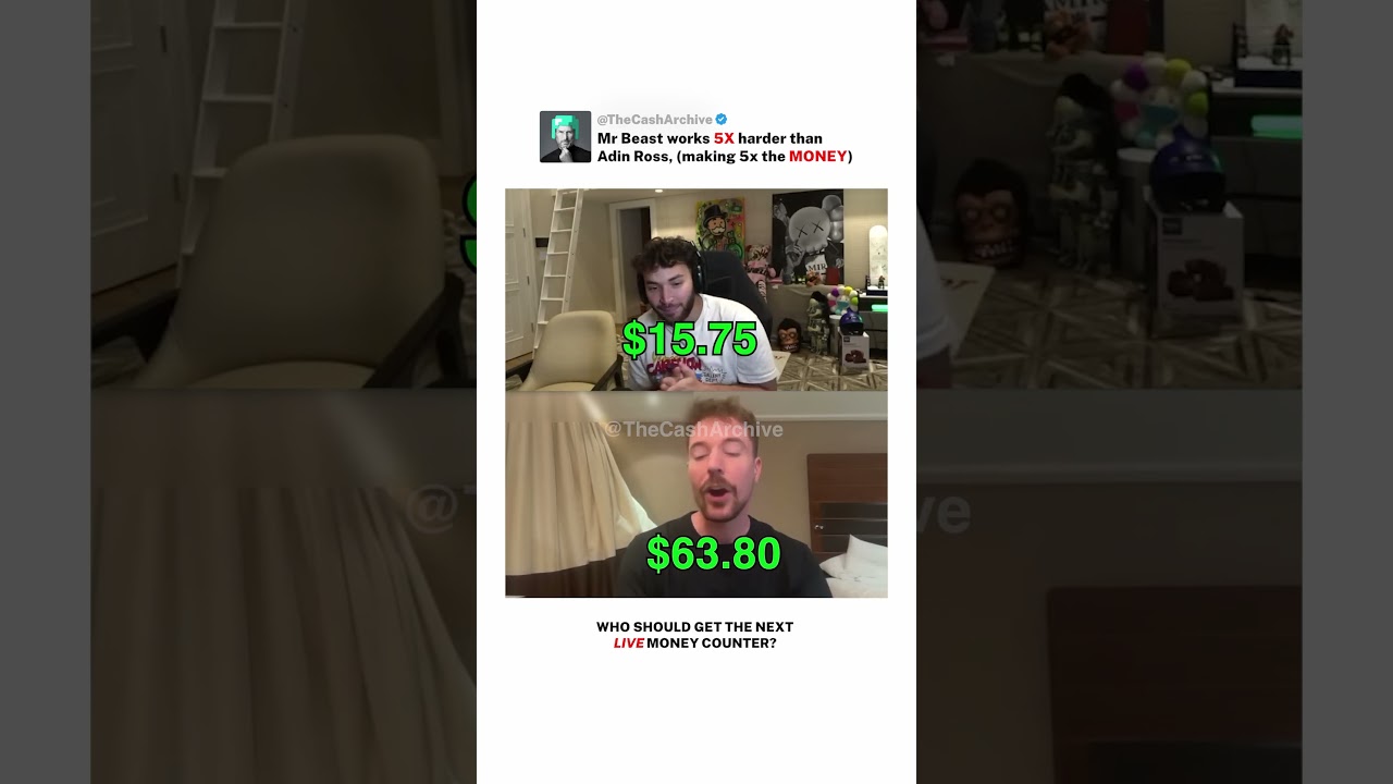 Mr Beast and Adin Ross LIVE money counter 🤑 