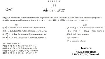 JEE Advanced 2022 Math Paper 1 (Q 17) solution | IIT JEE Maths | #jeeadvanced2022 #projecteducation