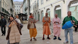 Nagar Sankirtan Lisboa || Hari Naam Kirtan On Street Portugal LISBON | Trivikrama Swami Maharaj