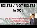 EXITSTS IN SQL | NOT EXISTS IN SQL | USE OF EXISTS IN CORRELATED SUBQUERY | USE OF NOT EXISTS ORACLE