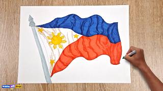 🇵🇭 How to Draw the Philippines Flag Step by Step ✅
