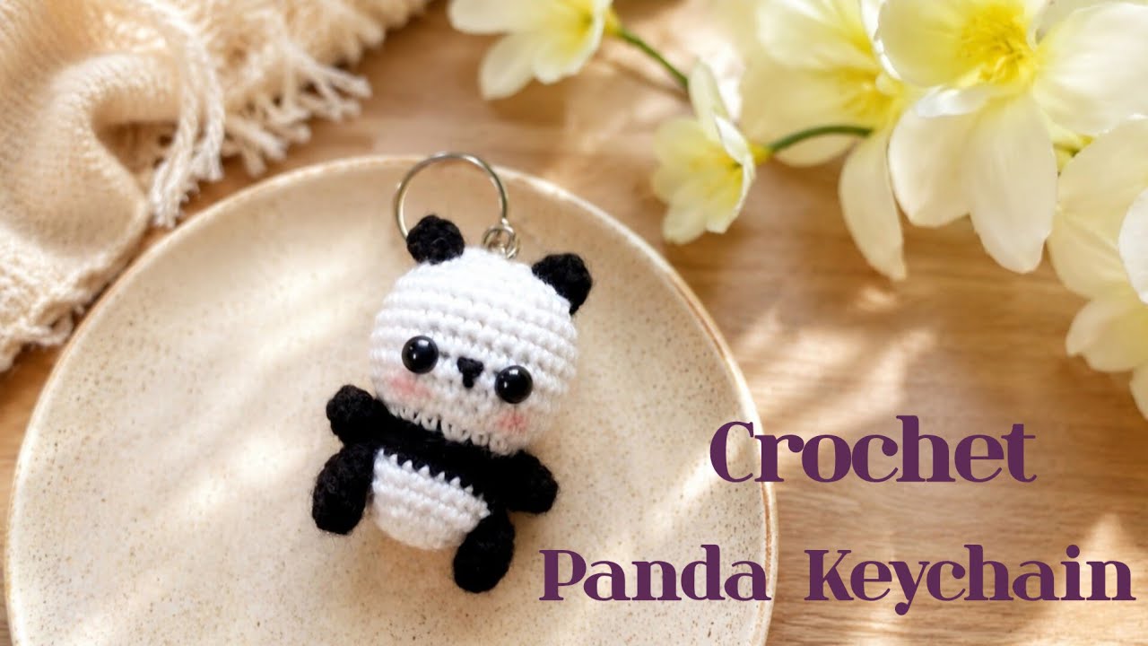 Crochet panda 🐼|panda keychain|amigurumi panda|#freepattern