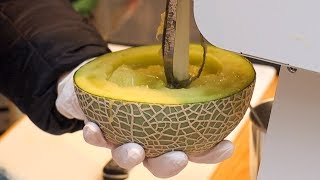 Cantaloupe Melon Juice - Japanese Street Food -  Kuromon Osaka Japan