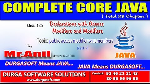 Core Java Declarations with Access Modifiers  public access modifier w r t members Part-1
