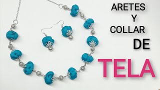 Diy  Aretes Y Collar Hechos Con Tela Bisuteria Reciclada 