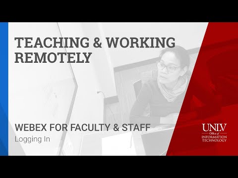 WebEx for Faculty/Staff - 1. Logging In