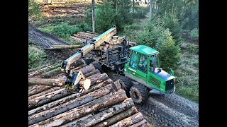 🌲*REAL SOUND* • John Deere 1410D • ForwarderAction • Old Deere • Clampbench • Logging Video🌲