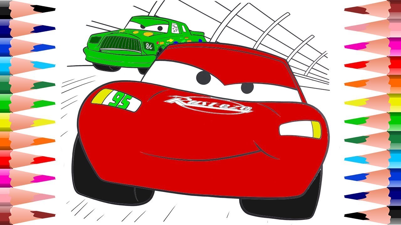 Painting Lightning Mcqueen Disney Cars Coloring Pages Chick Hicks Book