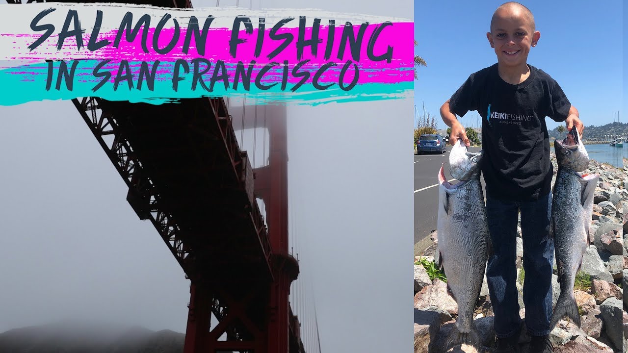 Salmon Fishing in San Francisco Jaidon Gets a Huge One on the Golden Gate Bridge YouTube