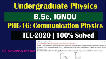 PHE-16 Communication Physics | TEE-June 2020 , Solved Important Question Paper [100%]
