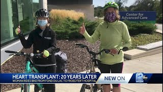 Heart recipient rides 70 miles to celebrate 20th anniversary of transplant