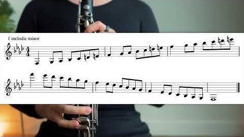F Melodic Minor Scale for Clarinet in 3 Octaves