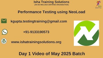 Performance Testing using NeoLoad Day1 By Saravanan sir on 8th May 2025