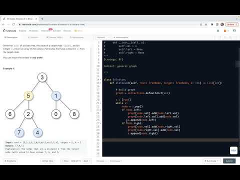 leetcode 863. All Nodes Distance K in Binary Tree - BFS on the corresponding undirected graph