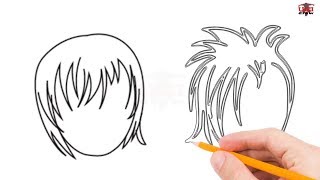 anime step drawing drawings simple draw hair beginners easy tutorial paintingvalley