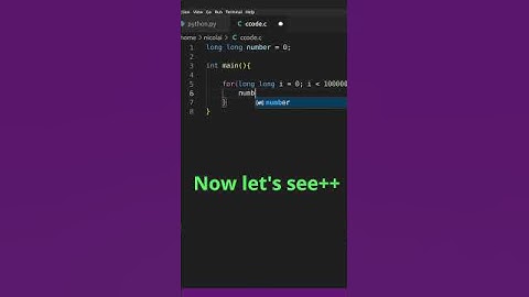 C vs Python Speed Test #cpp #python #programming #code