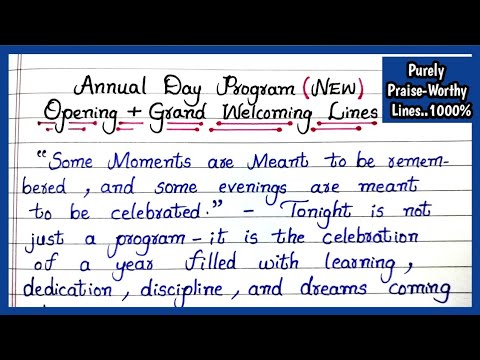 ANNUAL DAY PROGRAM ANCHORING SCRIPT | Opening and Welcoming Lines for ...