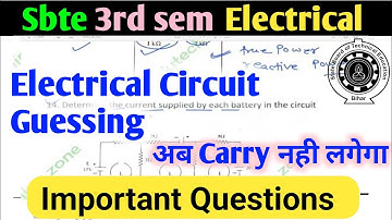 Electrical Circuit Guessing Question II 3rd Sem Ele. Engg. II Imp. Questions II SBTE BIHAR