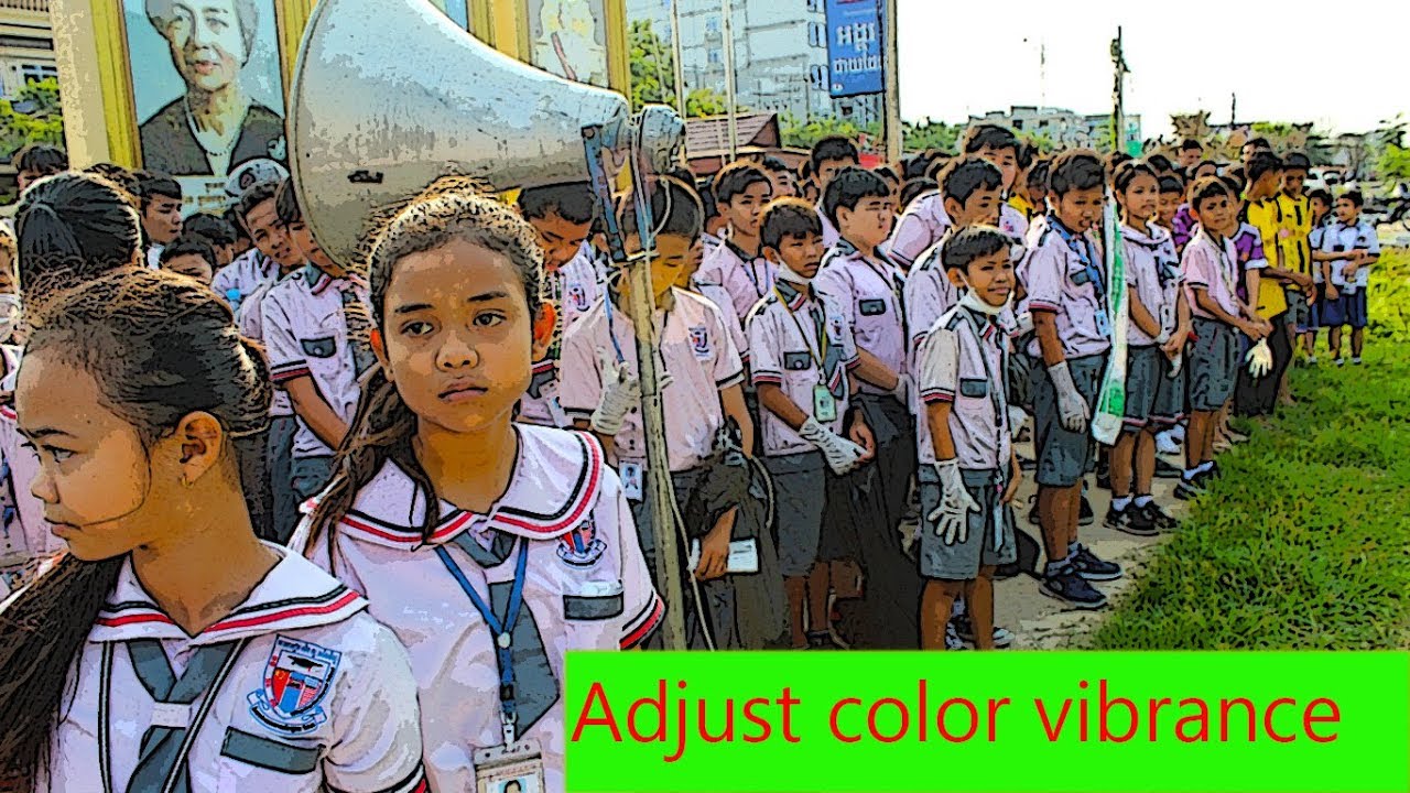 កាត់តរូបភាព | លៃតម្រូវរំញ័រពណ៌ |  Adjust color vibrance