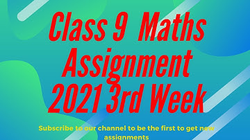 Class 9 3rd week math assignment 2021 || Skill Improvement School