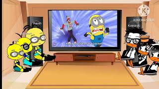 Skipper Crew &amp; the minions react to skipper vs Dave the minion 