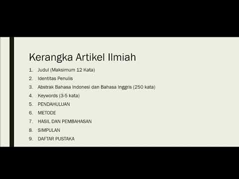 Video: Cara Membuat Kerangka Artikel