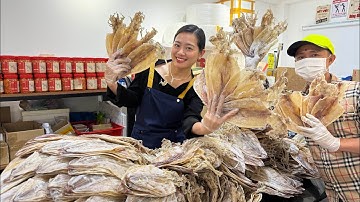 Liên tục tăng ca làm hàng Khô Mực, sản phẩm hút hàng nhất mùa Tết | ÁNH KUA