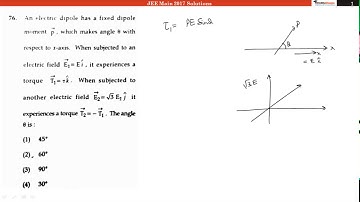 JEE Main 2017 Video Solution - Physics Ques No. 76 [Code C]