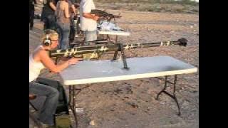 Jamie Horst shooting a 20mm rifle.