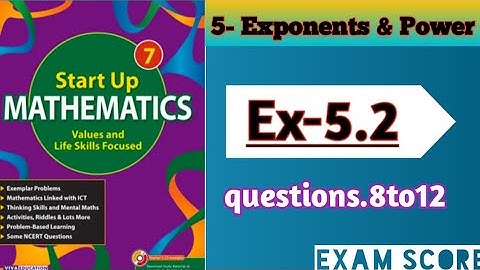 Viva Education start up mathematics class-7 || Exponent and power || Ex.5.2 || by EXAM SCORE
