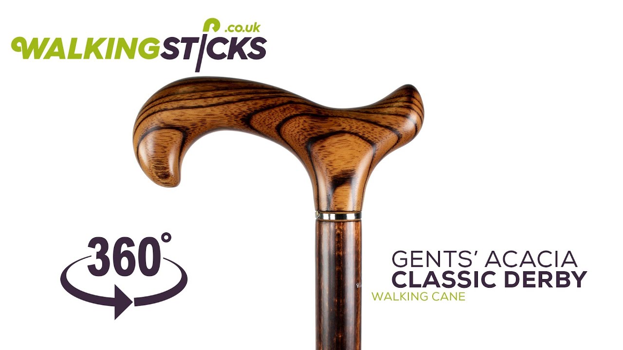 Gents' Acacia Classic Derby Walking Cane WalkingSticks.co.uk YouTube