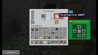 Feed The Beast episode 3. Pulverizer, Powered Furnace, and hoppers.