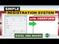 Simple Registration System in Excel with Userform Mp3 Song