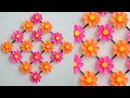 How to make paper flower  paper flower wall hanging  easy wall decoration ideas  paper craft