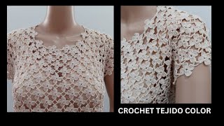 BLUSA CROCHET DE FLORES//SUPER FACIL//TUTORIAL A CROCHET//BLUSA HERMOSA A CROCHET//