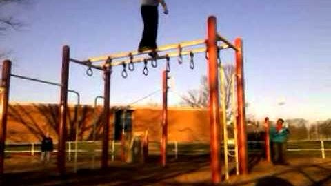 Backflip off monkey bars