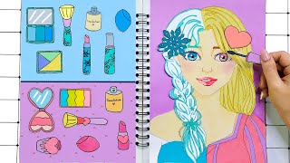 [✨paper diy✨] Gorgeous Makeup For Girl Use WOODEN Cosmestic ❄ Elsa Makeup Tutorial  종이놀이 ASMR