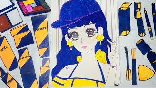 [Paperdiy] Makeup Style Purple and Yellow Part 9💄💋#makeup #paperdiy #art @HoaNamLun82