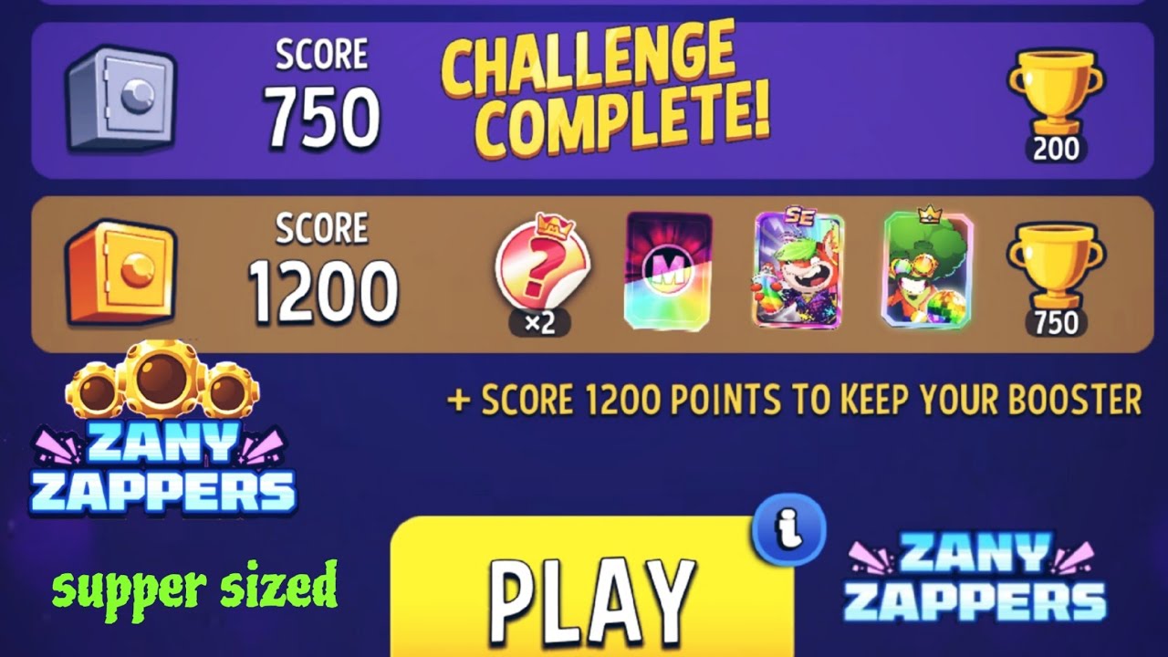 supper sized zany zappers solo challenge perfect heist match masters