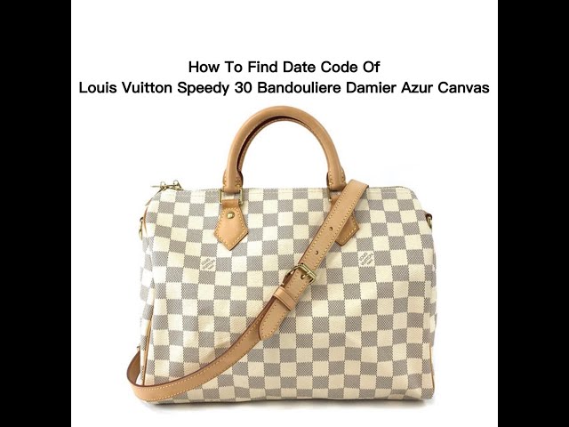 Date Code & Stamp] Louis Vuitton Speedy 30 Bandouliere Damier Azur