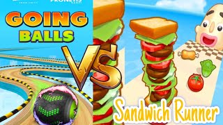 Going Balls Vs Sandwich Runner Gameplay Android iOS #gaming #viral #trending #goingballs 4