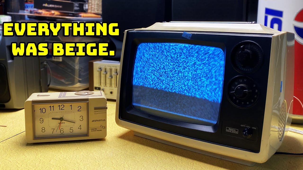 Everything was BEIGE in the 70s: Sears Mini TV and Alarm Clock 