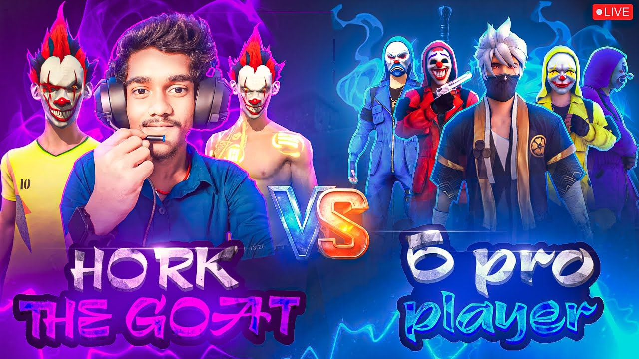 1 vs 6 Live Guild Test ☠️🗿 HORK FF LIVE 😈Free Fire