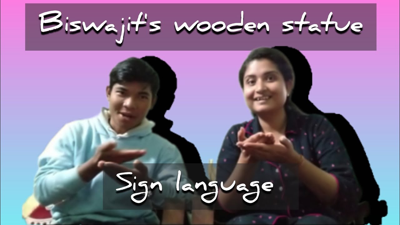 Biswajit's wooden statue 🗿🎨🖌️|| Sign language @dbtalent4859 