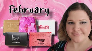 February Beauty Boxes for Allure, Ipsy, Tribe Beauty Box, Kinder, and BoxyCharm