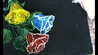 Ажурная розочка из бисера. Часть 1. Плетение лепестков. Ажурная розочка из бисера. Часть 1. Плетение лепестков.