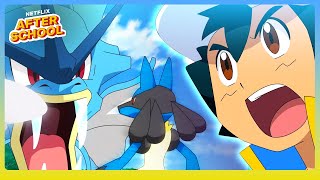 Lucario VS Gyarados Training Showdown! | Pokémon Ultimate Journeys | Netflix After School Resimi